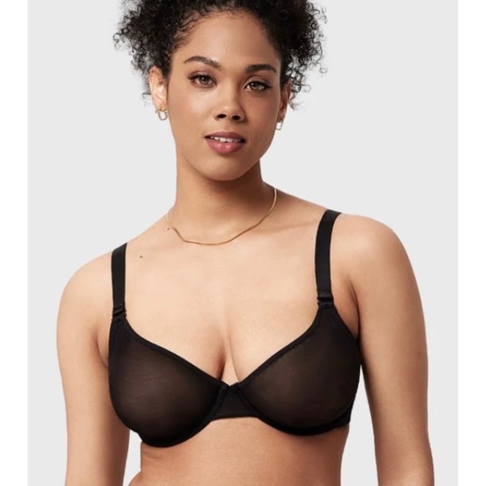 HSIA Womens Black Unlined Underwire Sheer Mesh Bra 34DDD FBD0359BLA34DDD